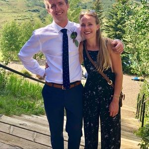 Free people floor length black romper